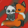 Panda And Fox Diamond Painting