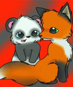 Panda And Fox Diamond Painting