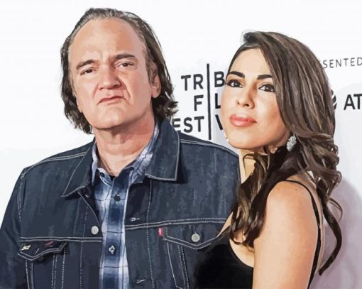 Quentin Tarantino And His Wife Diamond Painting