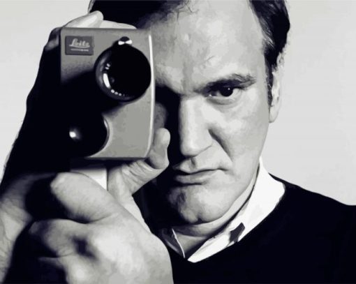 Quentin Tarantino Black And White Diamond Painting