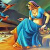 Rajasthani Girl By River Diamond painting