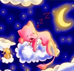 Sleepy Mew Pokemon Diamond Painting