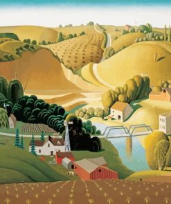 Stone City Iowa Grant Wood Diamond Painting