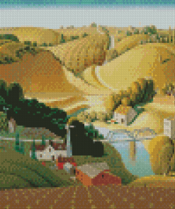 Stone City Iowa Grant Wood Diamond Painting