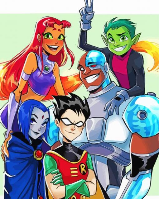 Teen Titans Illustration Art Diamond Painting