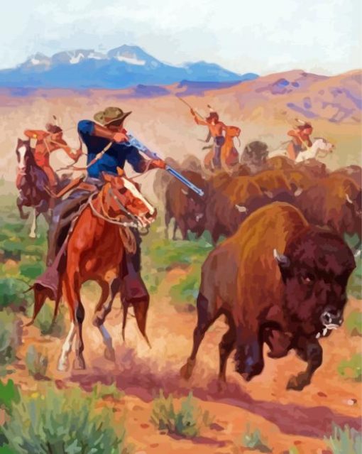 The Buffalo Hunters Diamond Painting