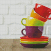 Aesthetic Colorful Stacked Teacups Diamond Painting