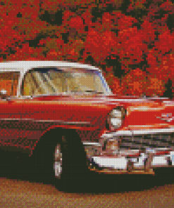 Aesthetic Red Classic Chevy Diamond Painting