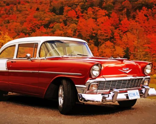 Aesthetic Red Classic Chevy Diamond Painting