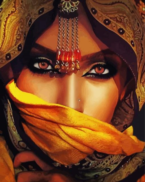 Cool Arab Lady Eyes Diamond Painting