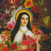 Floral St Theresa Diamond painting