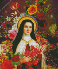 Floral St Theresa Diamond painting