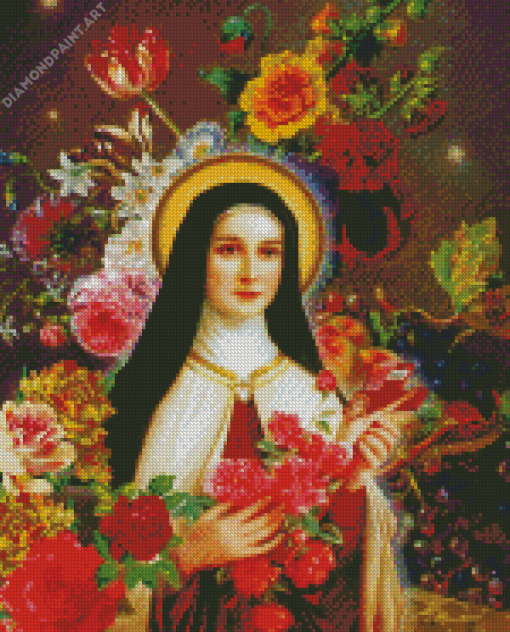 Floral St Theresa Diamond painting