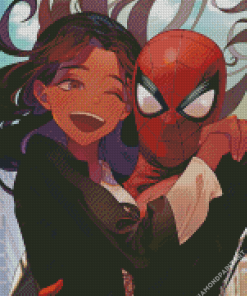 Happy Michelle Jones And Spider Man Diamond painting