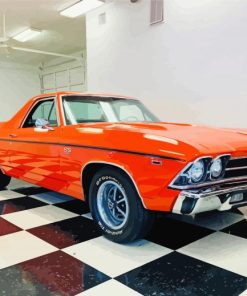 Orange Chevrolet El Camino Diamond Painting