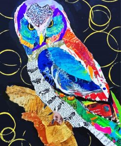 Owl Bird Collage Diamond Painting