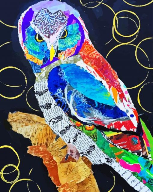 Owl Bird Collage Diamond Painting