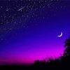 Purple And Blue Sky With Moon Diamond Painting