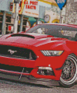 Red Mustang Ford Car Diamond painting