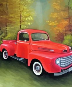 Red Vintage Truck Diamond Painting