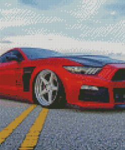 Red Ford Mustang Diamond painting