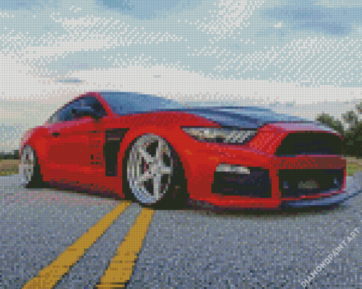 Red Ford Mustang Diamond painting