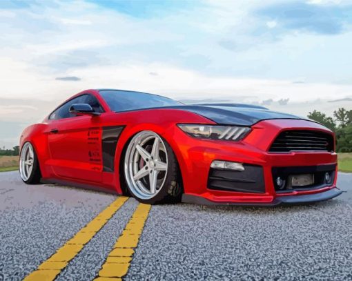 Red Ford Mustang Diamond painting