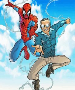 Spiderman And Stan Lee Diamond Painting