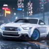 White Mustang Ford Diamond painting