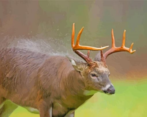 Adorable Deer In Rain Diamond Painting