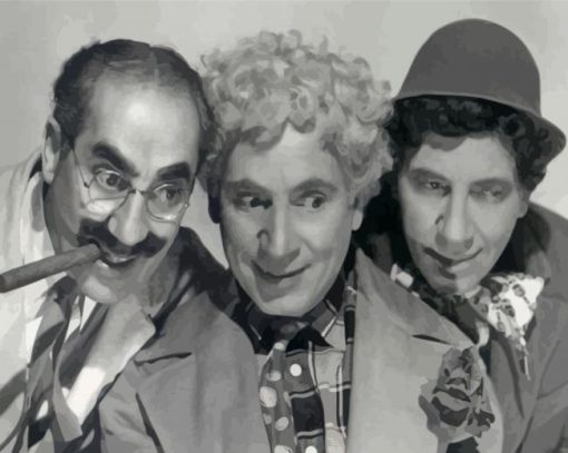 Black And White Comedy Group Marx Brothers Diamond Painting