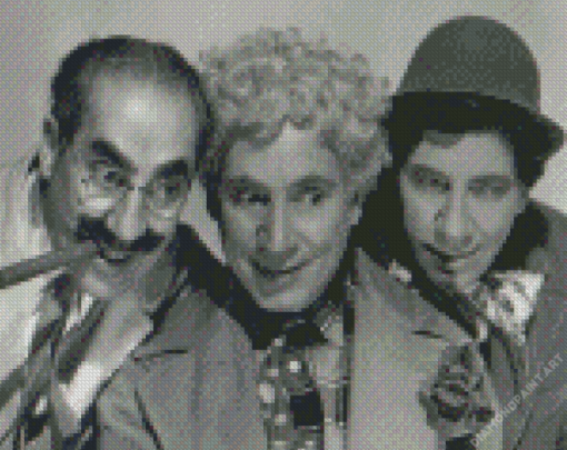 Black And White Comedy Group Marx Brothers Diamond Painting