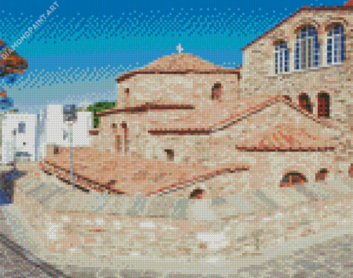 Church Of The Virgin Mary Ekatontapyliani Paros Greece Diamond Painting