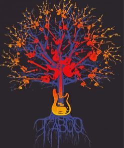 Colorful Guitar Tree Diamond Painting