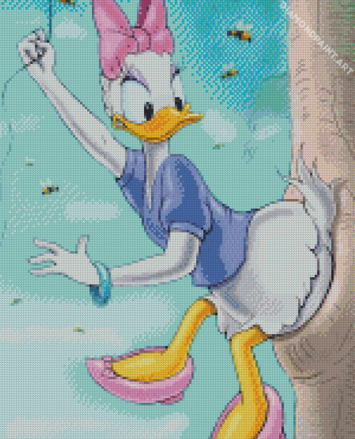 Daisy Duck And Honey Tree Diamond Painting