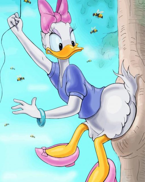 Daisy Duck And Honey Tree Diamond Painting