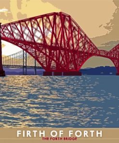 Forth Bridge Illustration Poster Diamond Painting