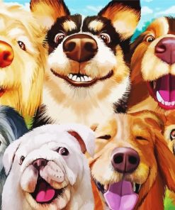 Funny Dogs Animals Selfie Diamond Painting