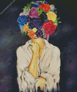 Head Flower Lady Diamond Painting