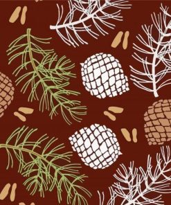 Illustration Pine Cones Diamond Painting