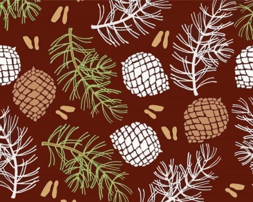 Illustration Pine Cones Diamond Painting