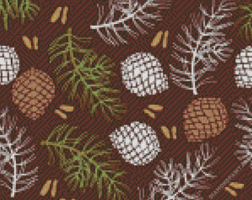 Illustration Pine Cones Diamond Painting