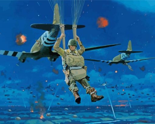 Paratroopers War Art Diamond Painting