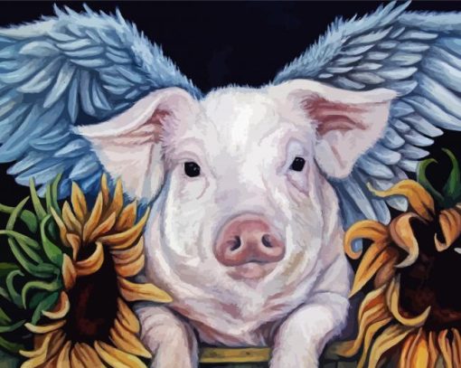 Pig With Wings Diamond Painting