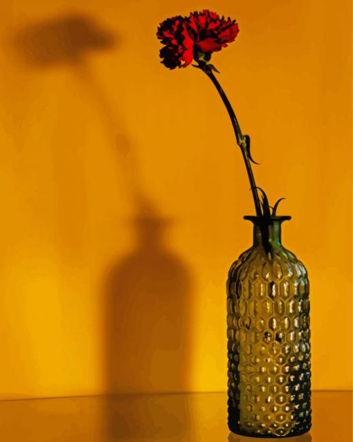 Red Flower In Bottle Diamond Painting