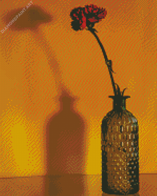 Red Flower In Bottle Diamond Painting