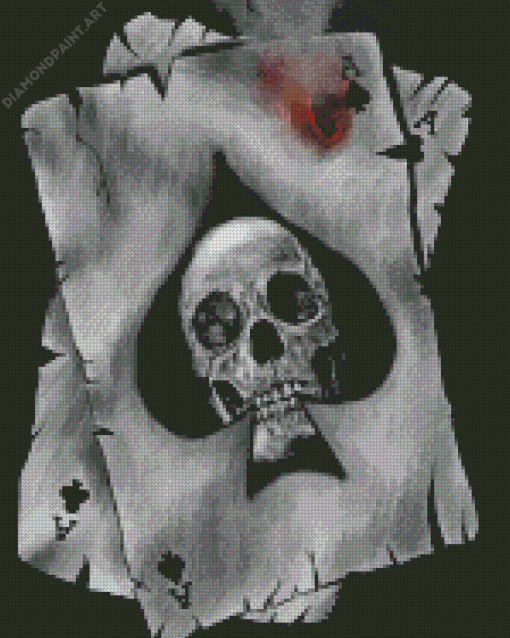 Skull With Ace Of Spades Diamond Painting