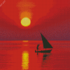 Aesthetic Boat Sunset Diamond Painting