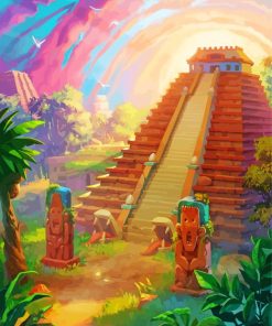 Aztec Pyramid Art Diamond Painting