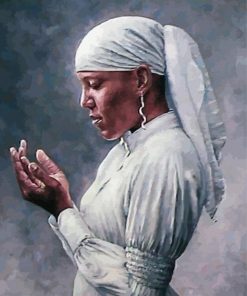 Black Praying Lady Diamond Painting